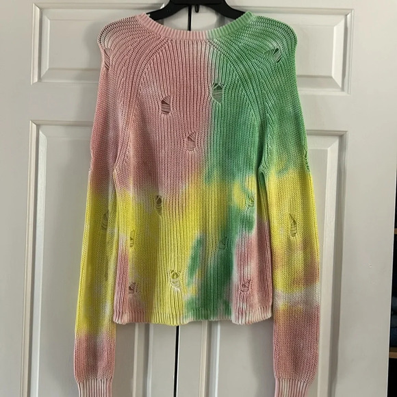 Autumn cashmere distressed tie dye pastel sweater - Picture 4 of 4